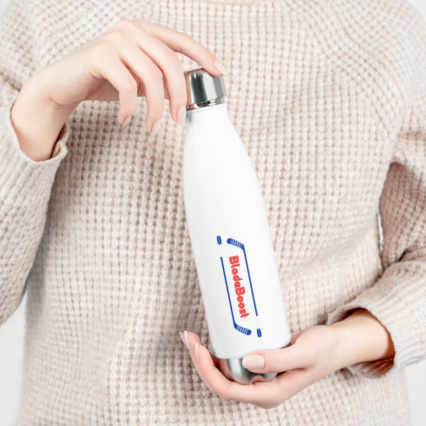 BladeBoost 20oz Insulated Water Bottle - Stylish & Durable for Hockey Players